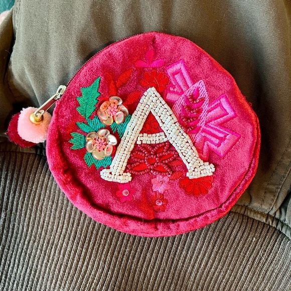 Anthropologie Beaded Coin Purse, letter “A,” never used - Picture 2 of 2